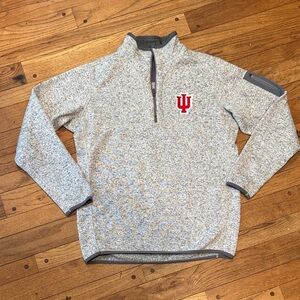 Antigua Gray Zip Up Sweater with Red Logo